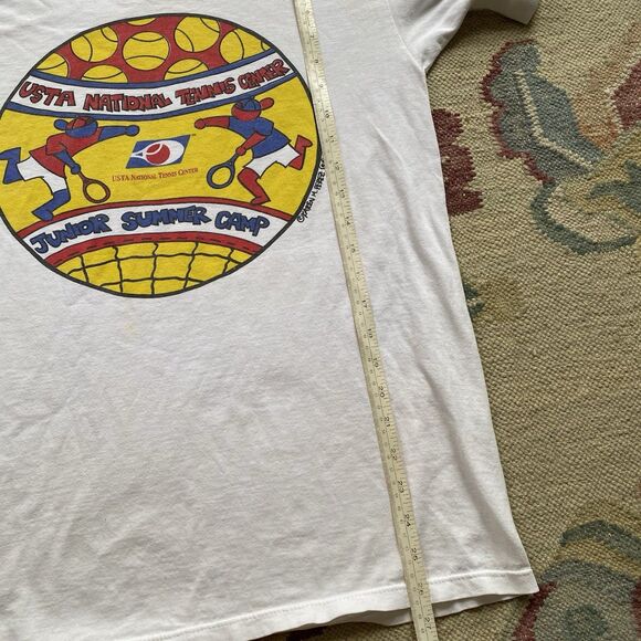 Vintage USTA Tennis Center Camp T Shirt Karen Perez Haring Style Medium - Picture 9 of 9